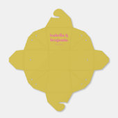 Modern Bold Typography Bright Pink Yellow Wedding フェイバーボックス (折り畳みなし)