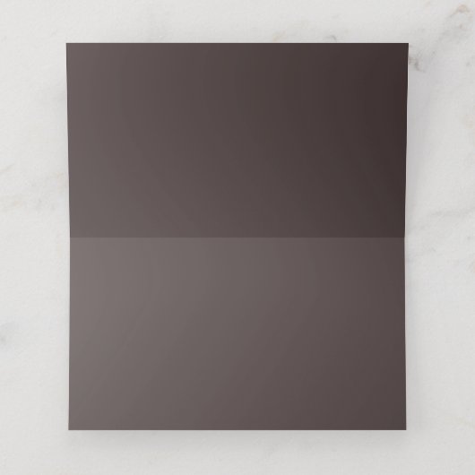 Modern Bold Typography Earthy Brown Cream Wedding プレイスカード (内部開封)