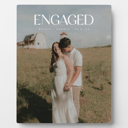 Modern Bold Typography Engagement Photo フォトプラーク (正面)