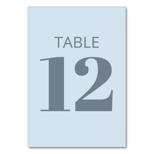 Modern Bold Typography Soft Blue Bat Mitzvah テーブルナンバー (正面)
