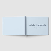 Modern Bold Typography Soft Blue Wedding Custom ゲストブック (全面)