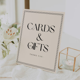 Modern Bold Typography Wedding "Cards & Gifts" 台座サイン