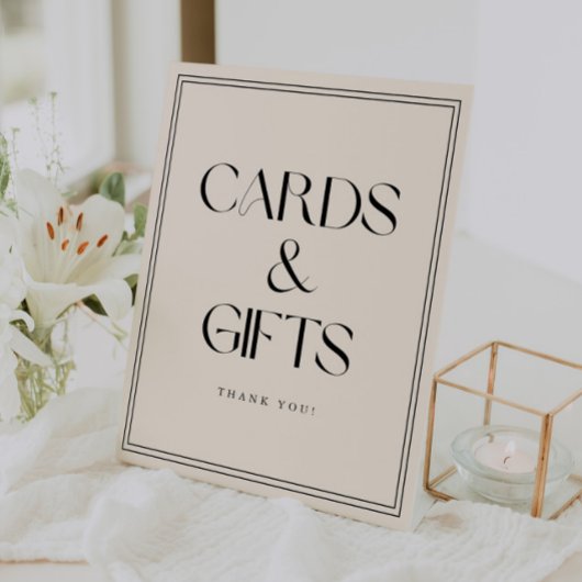 Modern Bold Typography Wedding "Cards & Gifts" 台座サイン