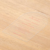 Modern Bold Vibrant Coral Simple Wedding アクリル招待状 (レイダウン)