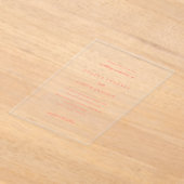 Modern Bold Vibrant Coral Simple Wedding アクリル招待状 (レイダウン)