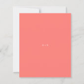 Modern Bold Vibrant Coral Wedding Invitation (裏面)