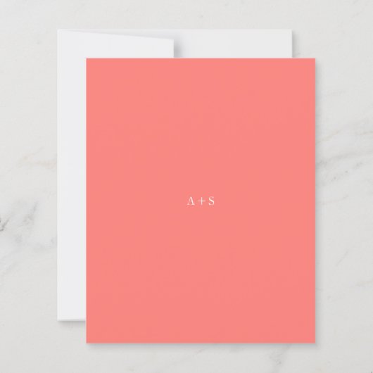Modern Bold Vibrant Coral Wedding Invitation (裏面)