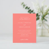Modern Bold Vibrant Coral Wedding Invitation (スタンド正面)