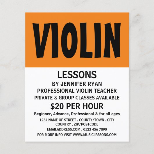 Modern Bold, Violin Lessons Advertising チラシ (正面)