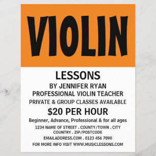 Modern Bold, Violin Lessons Advertising チラシ