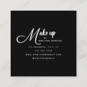 Modern Bold White Script 3 Photo Makeup スクエア名刺 (裏面)