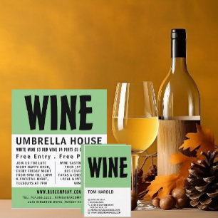 Modern Bold, Wine Bar/Winery Advertising チラシ