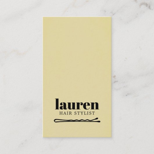 Modern Bold Yellow Black Bold Bobby Pin Hair 名刺 (正面)