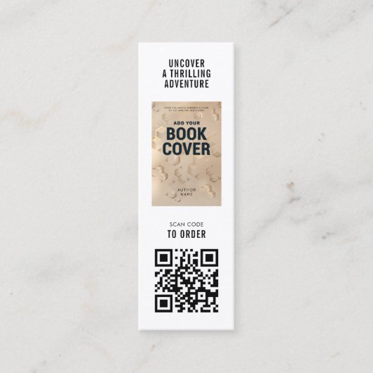 Modern Book Launch Author Photo Mini Bookmark Card スキニー名刺 (正面)