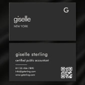 Modern Bookkeeper Accountant CPA Black QR Code  名刺