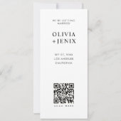 Modern Bookmark Photo Strip QR Code Wedding セーブザデート (裏面)