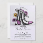 Modern Boots and Fedora Hat Bridal Shower 招待状 (正面)