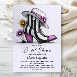 Modern Boots and Fedora Hat Bridal Shower 招待状