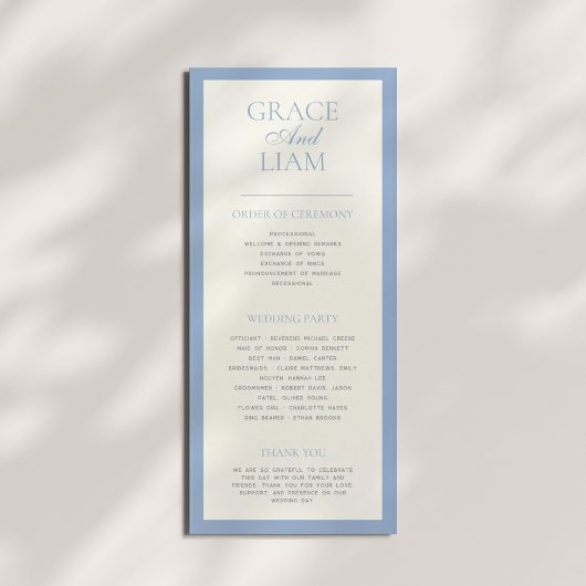 Modern Border Elegance Wedding Ceremony Program プログラム