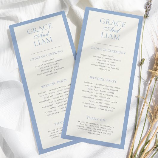 Modern Border Elegance Wedding Ceremony Program プログラム