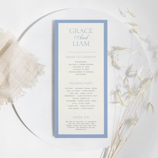 Modern Border Elegance Wedding Ceremony Program プログラム