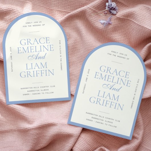 Modern Border Elegance Wedding Invitation 招待状