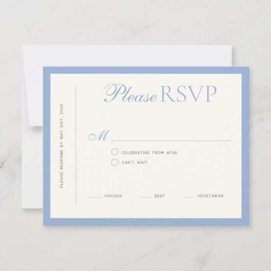 Modern Border Elegance Wedding RSVP Card (正面)