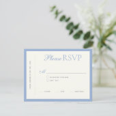Modern Border Elegance Wedding RSVP Card (スタンド正面)