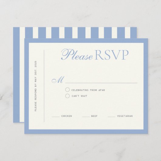 Modern Border Elegance Wedding RSVP Card (正面/裏面)