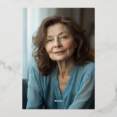 Modern Born in 1956 4 Photos 70th Birthday Party 箔招待状 (裏面)