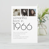 Modern Born in 1966 4 Photos 60th Birthday Party 招待状 (スタンド正面)