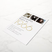 Modern Born in 1966 4 Photos 60th Birthday Party 箔招待状 (回転した状態)