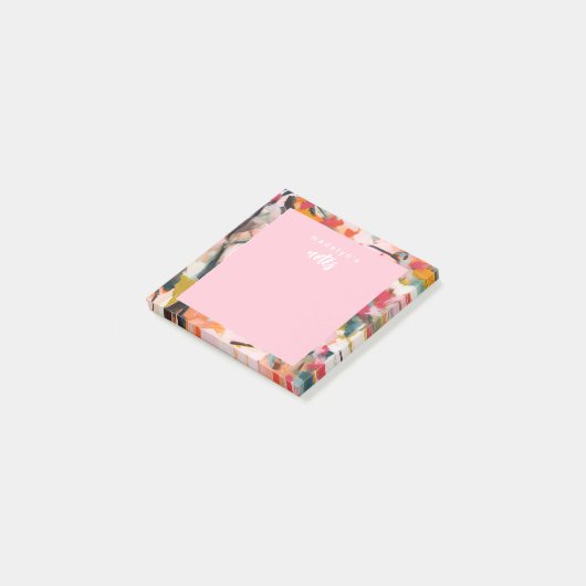 Modern Botanical Abstract Art Pink ポストイット (アングル)