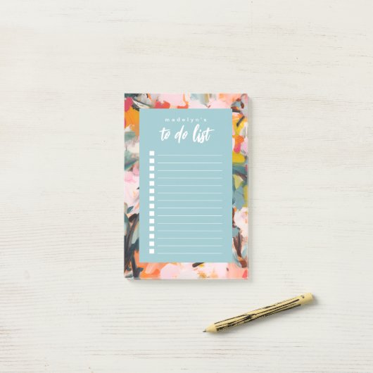 Modern Botanical Abstract Art To Do List ポストイット (デスク上)