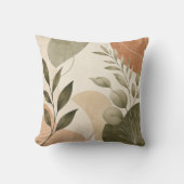 Modern Botanical Abstract Leaves Decorative Pillow クッション (正面)