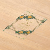 Modern Botanical Acrylic Wedding Invitation アクリル招待状 (レイダウン)