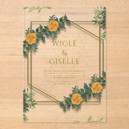 Modern Botanical Acrylic Wedding Invitation アクリル招待状