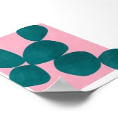 Modern Botanical Art in Green and Pink ポスター (角)