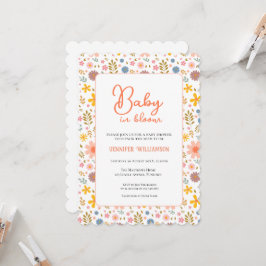 Modern Botanical Baby Shower invitation 招待状