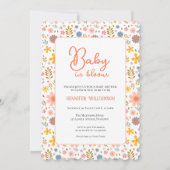 Modern Botanical Baby Shower invitation 招待状 (正面)
