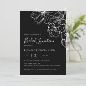 Modern Botanical Black Line Art Bridal Luncheon  招待状 (スタンド正面)