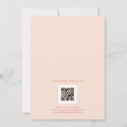 Modern Botanical Bloom Juicy Red Pinky Pink  招待状 (裏面)