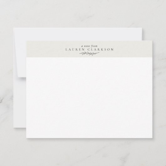 Modern Botanical Branch Logo Note Card 招待状 (正面)