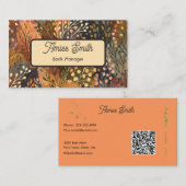 Modern Botanical Business Card with QR Code 名刺 (正面/裏面)