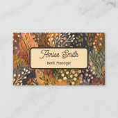 Modern Botanical Business Card with QR Code 名刺 (正面)