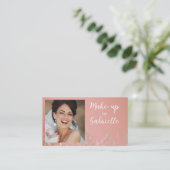 Modern Botanical Dusty Rose Boho Photo QR Code 名刺 (スタンド正面)