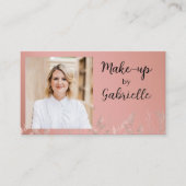 Modern Botanical Dusty Rose Boho Photo QR Code 名刺 (正面)