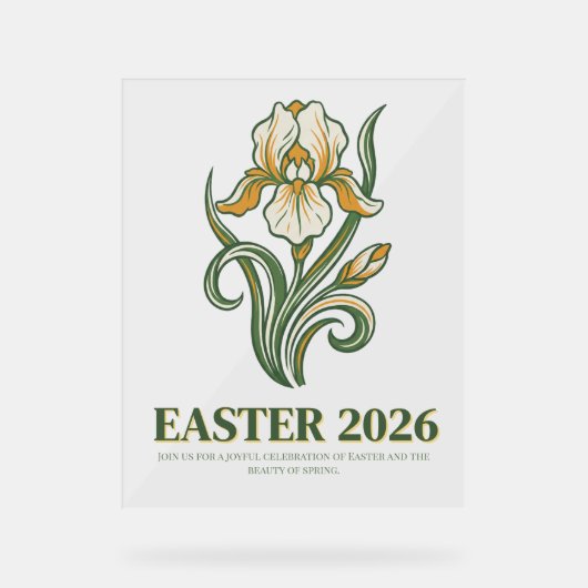 Modern Botanical Easter Blessings アクリルサイン (正面)