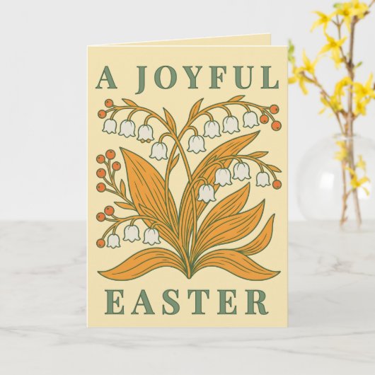 Modern Botanical Easter Blessings カード (黄色い花)