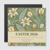 Modern Botanical Easter Blessings マグネット招待状 (正面/裏面)